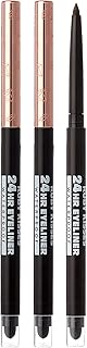 Ruby Kisses Waterproof Eyeliner, 24HR Waterproof Long-Lasting Mechanical Eyeliner Pencil with Built-in Sharpener, Smudgeproof 3 Pack (Black Brown)