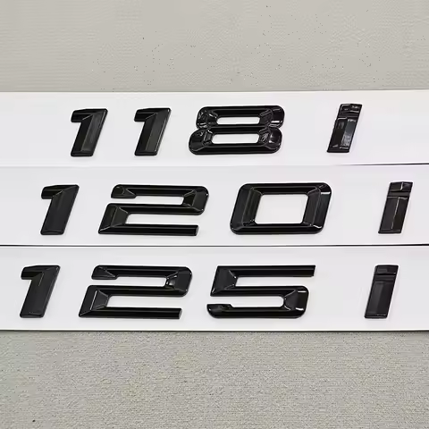 3D ABS Glossy Black Car Letters Logo 118i 120i 125i Rear Trunk Badge Sticker For BMW 118i 120i 125i 