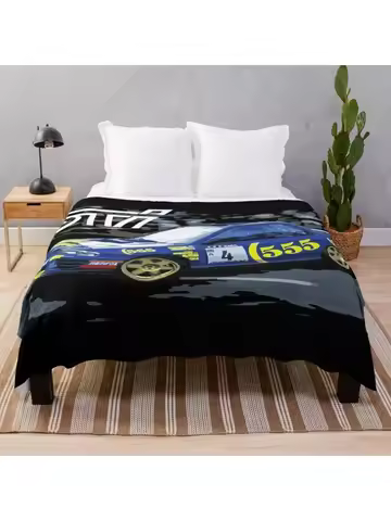 world rally blue 555 colin McRae GC8 Throw Blanket Multi-Purpose Hairy Blankets
