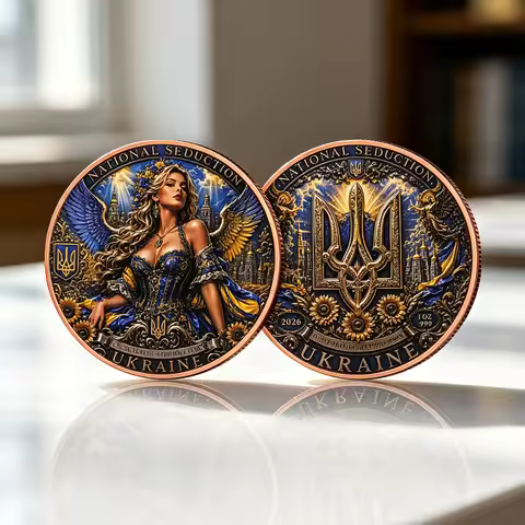 1 oz .999 Fine Copper Coin Ukraine National Seduction Angel Girl Pure Copper Art Collection Coins Co