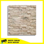 PAKET 20 LEMBAR Wallpaper Sticker 3D Foam Corak Batu Alam Dekorasi Rumah Termurah
