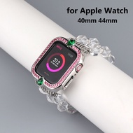 Stainless Case for Apple Watch 44mm Series 6 /5 /4 /3 /SE Women Girl Luxury Bling Crystal Metal Bezel Cover for iWatch 40mm Case