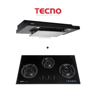 Tecno Super Quiet Slim Hood TCH929DP BK/SS + T333TGSV Glass Hob