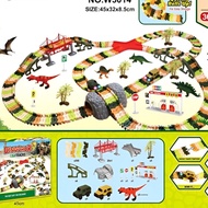 Funky Town 360-piece dinosaur track assembly set, large dinosaur track assembly toy