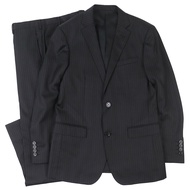 【5積分】成色極佳 △ BURBERRY BLACK LABEL羊毛條紋單件西裝外套和褲子套裝，黑色，尺寸 S/73，男士，正品