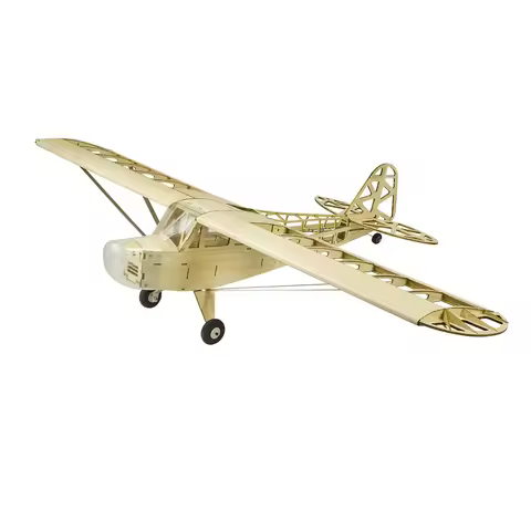 DW Hobby Piper J3 Cub 1200mm Wingspan Balsa Wood Airplane Models RC Building Toys Woodiness Model Wo