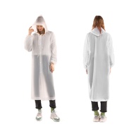 PROT Adults Rain Coat EVA Reusable Long Jacket with Hood Drawstring Sleeves Rain Poncho