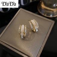 24k Saudi gold nasasangla pawnable earrings women's opal micro set shell zircon wedding jewelry girlfriend's gift buy 1 take 1 earring hypoallergenic