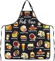 JXGZSO British Cuisine Apron British Foods Lover Gift UK Foods English Pub Fare Kitchen Apron Britis