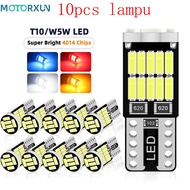 10Pcs W5W T10 Lampu Led Canbus 4014 SMD 168 194 Led 5w5 Mobil Interior Dome Membaca Plat Lampu Sinya