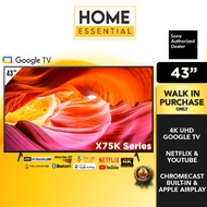 Sony 43 Inch 4K UHD Google TV KD-43X75K | HDR Dolby Vision Dolby Atmos | X75K Series Smart TV
