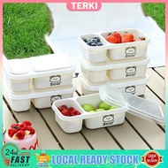 2 Grid Bento Lunch Box Thickened Plastic Double-Grid Picnic Food Storage Box Refrigerator Fruit Pres