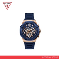 GUESS MENS SPORT Rose Gold Tone Case Blue Dial Watch
