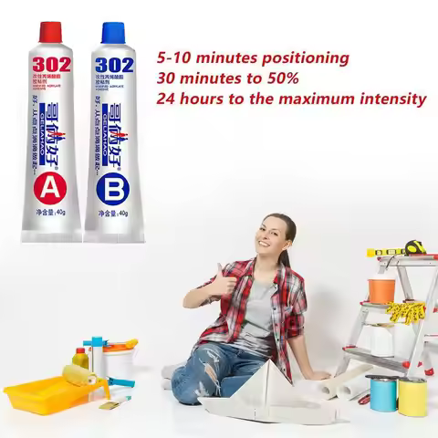 Quick-drying Ab Glue 302 Glue Ceramic Glue Welding Temperature High Strong Adhesion Metal Iron Alumi