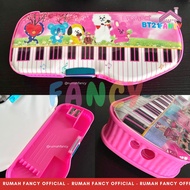 [FREE BOX + BUBBLE] Magnetic Pencil Case + Shaver 2 Holes Piano Motif 0808 B7S/ LOL