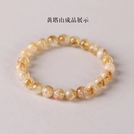 Natural yellow crystal beads diy Beaded bracelet with yellow crystal beads, round beads, versatile s