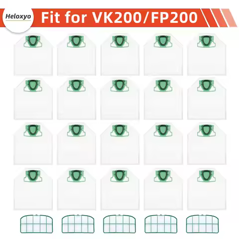 Vacuum Cleaner Bags Compatible with Vorwerk Kobold VK200 FP200, Premium Bag Suitable for Vorwerk Kob