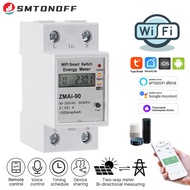 Tuya Smart Bi Directional WiFi Energy Meter on-grid solar PV Two Way meter Multifunctional protector