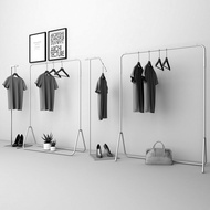 Simple Clothing Store Display Rack Floor-standing Silver Combination Hanger Display Rack Men's Cloth