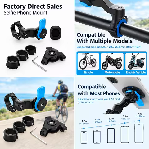 QUAD LOCK Universal Smartphone Mount with Vibration Shock Absorber for Motorcycle Bicycle Handlebar 