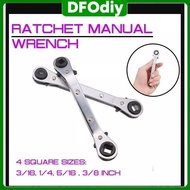 DFOdiy 1/4" 3/8" 3/16" 5/16" Ratchet Wrench Manual Wrench Mechanical Tool Air Conditioning Refrigera