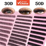 DIY Beginner Eyelash Extension Kit 3-Box Set: 30D 40D 50D C-Curl 600 Clusters Soft Natural Look Eyel