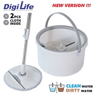 DIGILIFE WYL817 / WYL30 Clean Water Spin Mop Quick Dry Floor Cleaner Spinnable with Split Water Buck