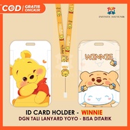 (N017) Winnie The Pooh Yoyo Rope ID Card Holder / Tiger Piglet Yoyo Nametag / Yoyo Card Holder / Dis
