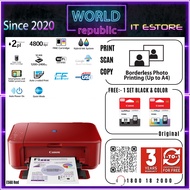 Canon Printer Wireless PIXMA E560 [ Red ] Printer Advanced Wireless All-In-One with Auto Duplex Printing for Low-Cost Printing - Print Scan Copy - Auto Duplex &amp; Borderless Photo Printing - PG89 CL99 - 3 Years 1 to 1 onsite exchange warranty