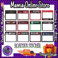 CAR ROADTAX STICKER @ STIKER PELEKAT ROADTAX KERETA