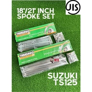 Suzuki TS125 TAKASAGO Front Rear Spoke & Nipples Set For 18" 21" Wheel / Set Lidi Rim Depan Belakang