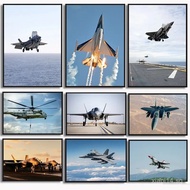 F-35B F-22 P-51 Fighter Aircraft Canvas Print Military Aircraft Wall Art,No Frame Canvas Painting Gi