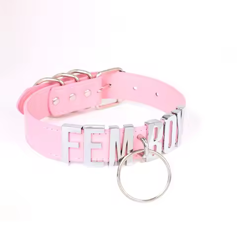 Personalized Custom Chocker Sissy Cosplay Choker LUST Gift Collar DIY Pu Leather Punk O Ring BAD PET
