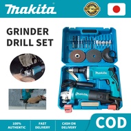 【Ready stock 】Japan MAKITA Original 2 in 1 Electric Drill and Angle Grinder Makita 2Pcs Grinder With