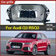 Fit For Audi Q3 2016 2017 2018 Front Upper Mesh Grill Car Accessories Auto for RSQ3 Style Honeycomb 