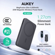 [3C | CCC Certified]Aukey PB-MS03/PB-MS04 Slim Portable Fast Charging 5,000mAh/10,000mAh Magnetic Wi