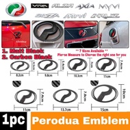 Perodua Emblem Logo Black Carbon Depan Belakang replacement Axia ativa aruz myvi alza bezza Viva bar