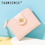 Taomicmic New Style Fashion Wallet Ladies PU Leather Folding Card Holder Simple Coin Purse