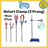 Retort clamp 3 prong 3 jaw 19cm 27cm for lab use experiment retort stand clamp 实验三爪夹