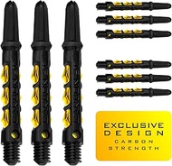 Harrows Darts 3 Sets Carbon ST Dart Shafts - Total 9 Dart Shafts - Medium, Midi & Short - Heavy Duty