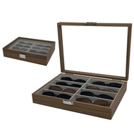 8 Grid Walnut Sunglasses Organizer - SKW150