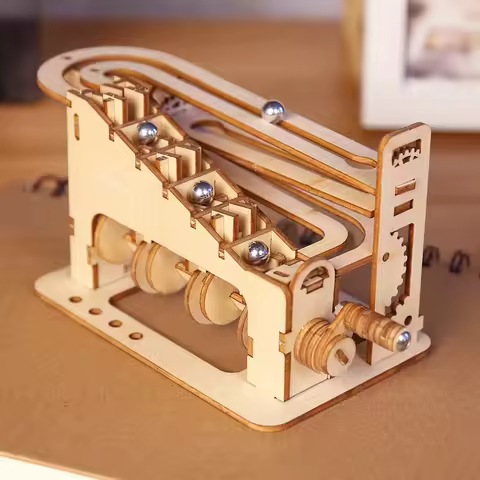 Spiral Marble Run 3D Wooden Puzzles for Adults and Teens DIY Model Building Kits with Mechanical Puz