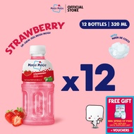 Mogu Mogu Strawberry Nata de Coco Juice Drink 320ml x 12 bottles