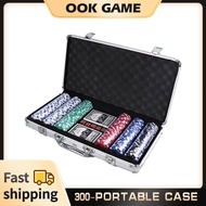 300 Poker Chip Set, card Decks, Dealer Buttons, Dices, for Texas Holdem, Blackjack, Casino Gambling