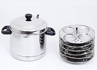 Cooker and Steamer Idli Steamer idli Cooker idli Maker 4 Plates Idli Cooker Stainless Steel with Induction Base, (16 Idlis) with Free 4 plates/16 Pieces idli Stand