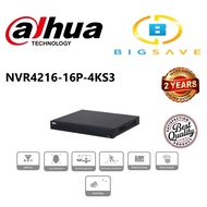 DAHUA 16CH / 16 CHANNEL NVR4216-16P-4KS3 1U 16POE 2HDDS LITE NETWORK VIDEO RECORDER
