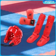 [Ahagexa] Taekwondo Sparring Gear Set with Shin Guards Footgear for Taekwondo Sparring