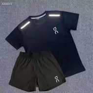 0n Cloud Quick Drying Sports Student Training Set, Short Sleeved Shorts,Running Sports Set