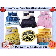 Korea Style Design Cadar 800 Thread Count SUPER SINGLE ( 3 IN 1 ) FITTED BEDSHEET /  CARTOON BEDSHEE