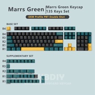 【Worth-Buy】 Kbdiy Gmk Marrs Green Clone Keycap Oem Profile Pbt Keycaps Black Green 135 Key Caps Set For Mechanical Keyboard Mx Switch Custom